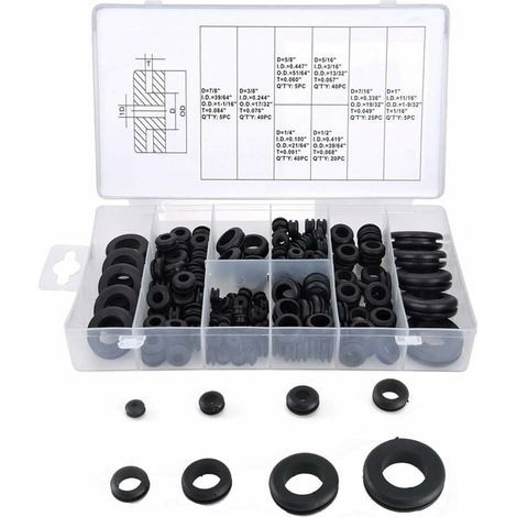 180-teiliges Sortiment an Gummitüllen, hochdichtende Kabeltüllen für Kabelstecker, Auto, LKW, M2, M2,5, M3, M4, M5, M6, M8, M10, Sunny (1/5)