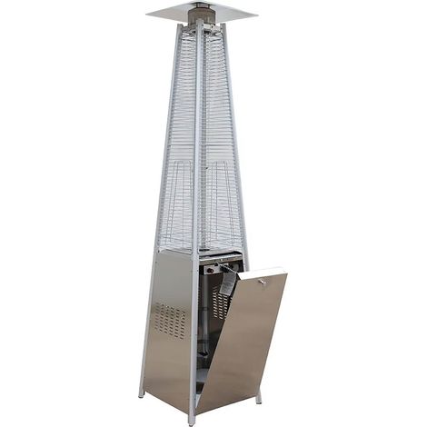 Stufa a Fungo a Gas Max 13kW Fiamma Viva Verticale 52x52x227 cm Pyramid Acciaio (1/5)