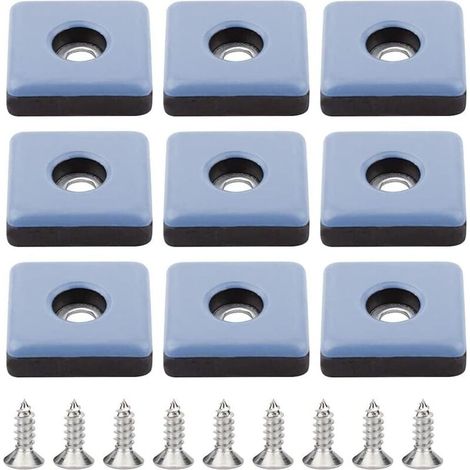 24 Pieces Patins Meubles Téflon 25mm Pied de Chaise avec Vis Patins en Téflon PTFE Tampon Chaise Patin Glisseur Pied de Chaise à Visser Carrés pour Bureau Chaise Sol en Bois Carrelage (1/5)