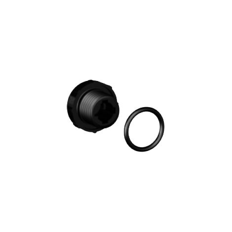D1 Manometerstopfen 1/4' mit O-Ring, schwarz, VPE:5 Stk.