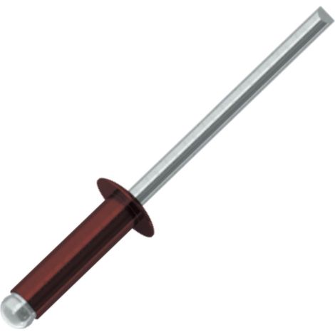 Rivet aveugle Aluminium Tige acier 3.4X11 Tête Ronde Standard RAL3009 rouge oxyde (1/5)