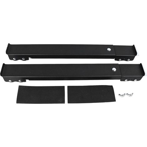 Chariot extensible noir pour machine à laver, support de chariot, 16 roues avec frein, capacité de charge de 300 kg, base mobile pour réfrigérateur, 2 unités. (1/5)