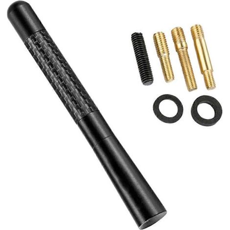 Antenne Fm Am - 12 Cm - Fibre De Carbone Et Aluminium - Pour Radio Automobile - 1 Piece (1/5)