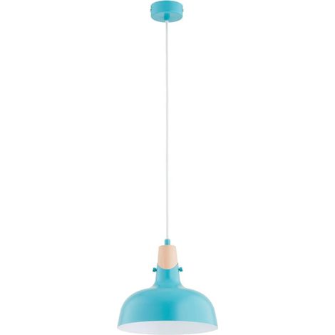 [NEUWERTIG] B-Ware Hängeleuchte Pendelleuchte Solo Gem Hellblau Metall ø 23 Cm E27 Led Leuchte