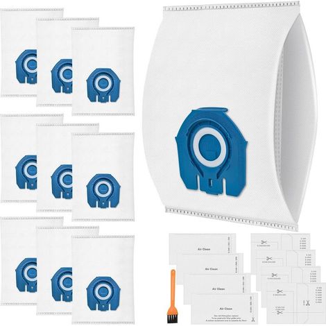 Packung mit 10 3D-Staubsaugerbeuteln, kompatibel mit Miele Staubsaugerbeuteln für Complete C3 & C2, Classic C1, S2, S5, S8, S400, S600, S800, mit 4 Motoren und 4 Abluftfiltern - Ersetzt 9917730 (1/5)