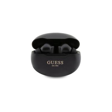 Guess True Wireless Classic EST BT5.3 - Auricolari TWS + Custodia di ricarica (Nero)
