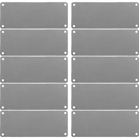 10 leere Namensschilder zur Selbstgravur, multifunktionale Metallschilder – 10,00 x 4,00 x 0,05 cm (1/4)