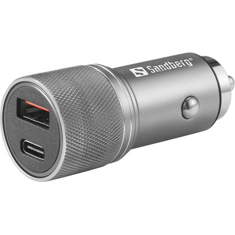 Cargador/encendedor USB Sandberg 441-50 de carga rápida, color metálico. (1/4)