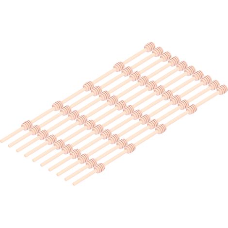 100 Honigstäbchen aus Holz – Honigrührer für Küche, Hochzeit, Restaurant – 100er-Packung – 8 cm (1/5)