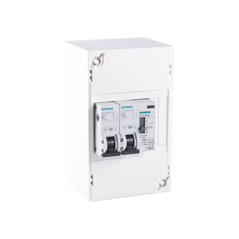 Siemens – Tableau chauffe-eau 4 modules – Contacteur jour/nuit NF – Disjoncteur 2A et 20A NF – Installation simplifiée