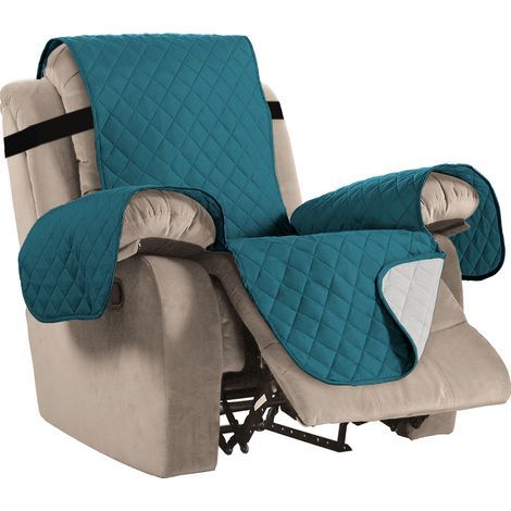 Housses De Chaise Inclinables Imperméables Pour Fauteuils Housses De Chaise Inclinables Housses De Chaise Inclinables En Cuir Protège Pet, Rembourrées Avec Sangle Antidérapante (Inclinable, Bl (1/5)