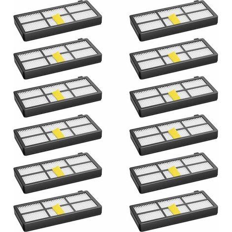 Paquete de 12 filtros para Irobot Roomba 800, 850, 851, 860, 865, 866, 870, 871, 876, 880, 885, 886, 890, 891, 896, 900, 960, 966, 980, kit de repuestos para aspiradora. (1/4)