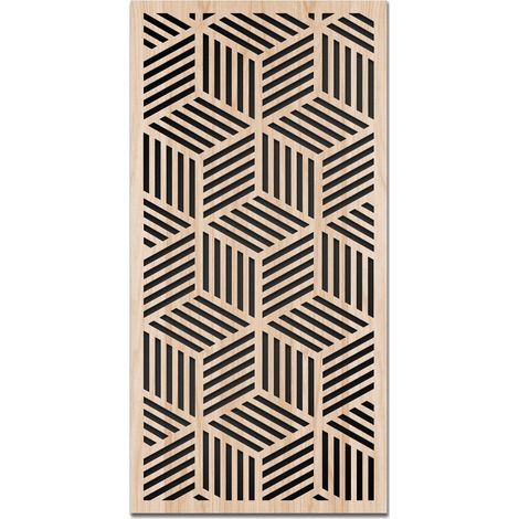 CUBIC - Quadro arredo LASERCUT composito Legno e PVC - Misura: 50x100 cm (1/4)