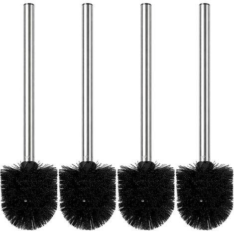 4 brosses Toilettes WC Noires, Brosse WC en Acier Inoxydable, Balai Toilette WC pour Nettoyage Salle de Bain, Usage Quotidien et Professionnel (1/5)