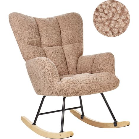 Schaukelsessel OULU Bouclé Sandbeige