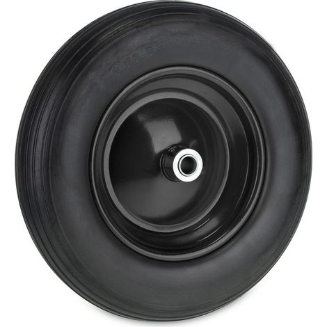 Relaxdays Roue de brouette 3.50-8, pneu caoutchouc, jante en acier, increvable, charge maximale : 100 kg, noire (1/5)