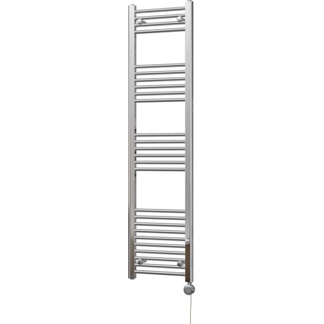 Zennor - Chrome Electric Towel Rail H1600mm x W400mm Straight 300w Thermostatic (1/3)