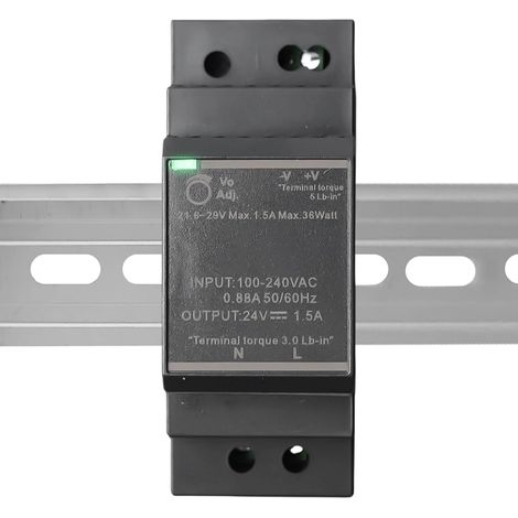 Bloc d'alimentation pour rails DIN 24 V : 24 V CC 30 W 1,5 A, HDR-30-24 Alimentation à découpage Rails DIN Rails, Bloc d'alimentation à découpage Rail DIN, Transformateur de rails DIN pour système (1/5)