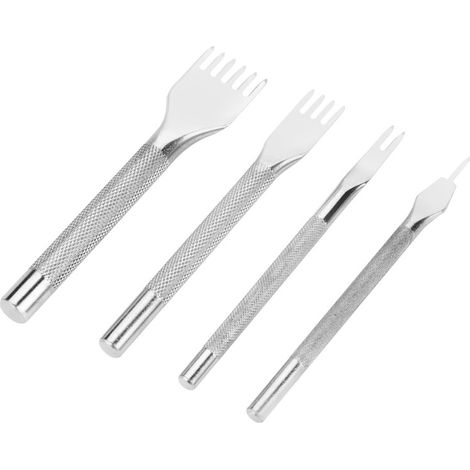 Juego de 4 herramientas perforadoras para coser cuero, con espaciado entre dientes de 1/2/4/6