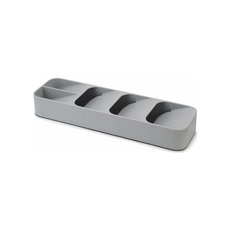 Organizador de cubertería compacto Joseph Joseph DrawerStore, diseño revolucionario, optimiza el espacio en cajones, fácil de usar, gris, apto para cajones de 8 cm de altura