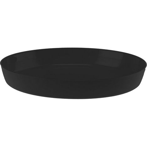 Soporte de plástico para maceta Cristal de 17 cm, negro brillante.
