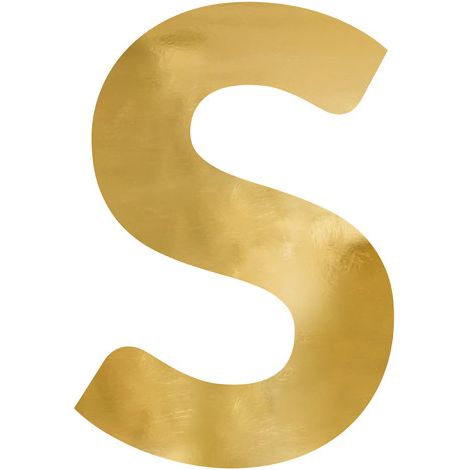 Lettera specchiata ''S'', oro, 42x61 cm (1/3)