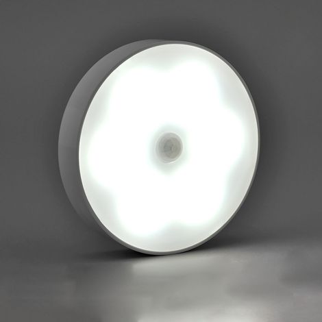 LED ronde blanc chaud rechargeable par USB fixation murale