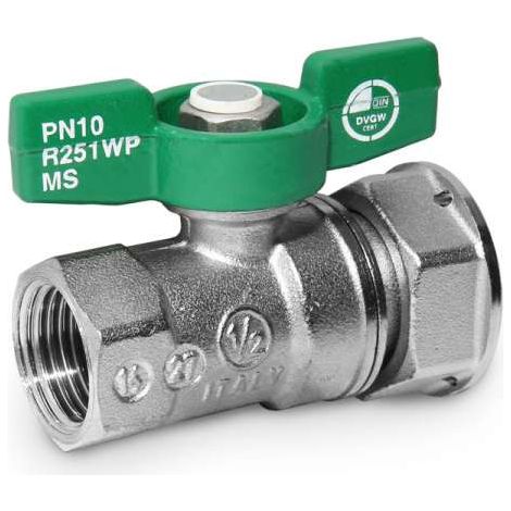 Giacomini Kugelhahn für Wasserzähler Qn 1,5 DVGW Flügelgriff 3/4'' ÜW x 1/2'' IG R251WX073