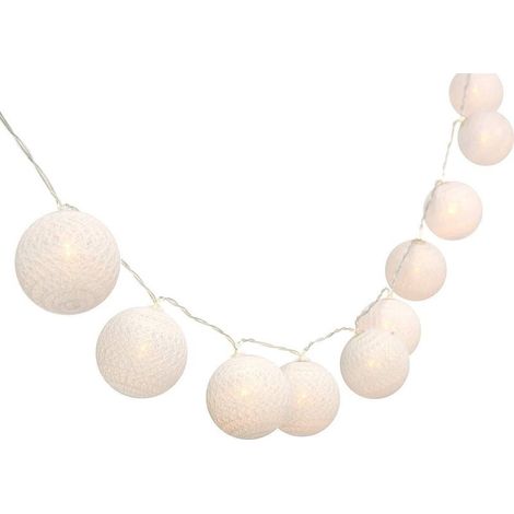 Guirlande Lumineuse de 1 m avec 10 Boules à LED en coloré - Fonctionne avec des Piles,idéale pour Noël ou Un Mariage Blanc