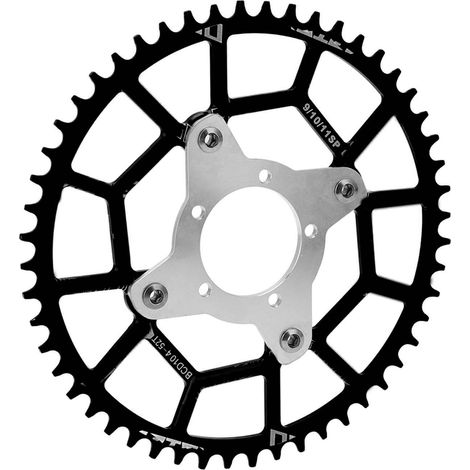 Kettenblattadapter aus hochfester Aluminiumlegierung mit 52 Zähnen und 104 mm Lochkreis (BCD) für Bafang BBS01 und BBS02 Mittelmotoren, schwarz (1/5)