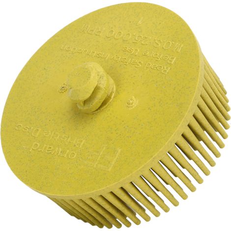 Disque abrasif à soies 2 pouces, embout à tige pour ébavurage, dérouillage et décapage des métaux, jaune (1/5)