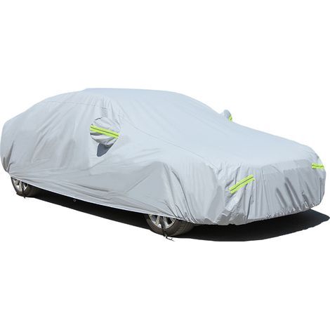 Housse de voiture couverture complète quatre saisons épaississement général et coton imperméable parasol anti-grêle pare-soleil couverture housse de voiture gris L (1/5)