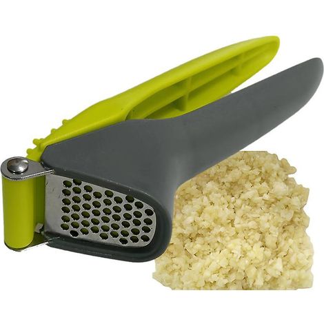 Leistungsstarke, leicht zu bedienende Knoblauchpresse mit auslöserbetätigter Reinigungsbürste und praktischem Reinigungswerkzeug, Einheitsgröße, grün, 2 Stück (1/4)