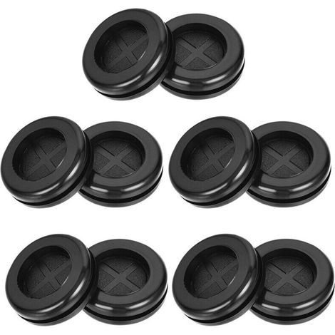 10 passe-câbles en caoutchouc sourcing map, ronds, double face, diamètre de support 20 mm, protecteurs de passe-câbles en caoutchouc (1/4)
