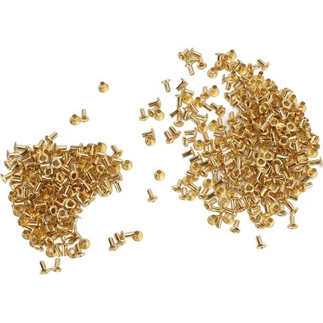 500 rivets creux décoratifs en laiton, trou traversant, boucles à œillet en cuivre, 4,8 x 2,3 x 5,5 mm (1/5)