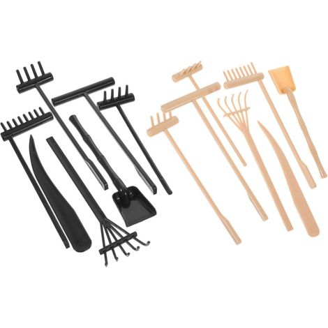 Ensemble de Mini Râteaux en Plastique 14 Pièces pour Bac à Sable Accessoires de Jardin Zen, pour Table à Sable, Finition Précise des Petits Angles (1/5)