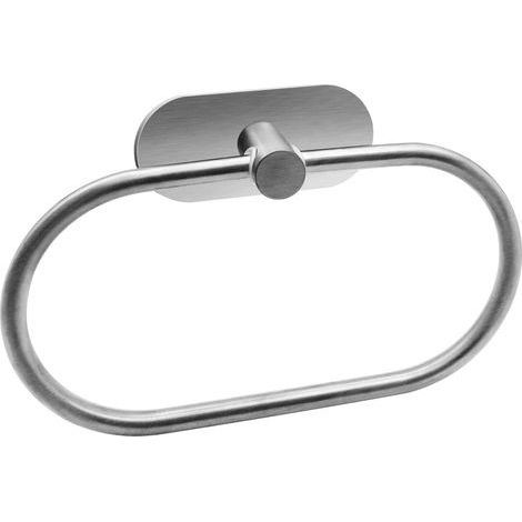 No-drill bathroom towel rack, self-adhesive towel rings, oval (silver)High quality enhances quality of life. (1/5)