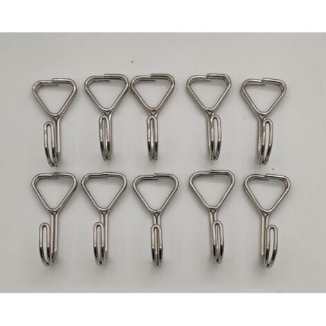 Lot de 10 crochets en spirale, crochets tendeurs en acier inoxydable, crochets élastiques, crochets tendeurs élastiques, pour tentes, vélos, fixation de bagages, crochets de fixation (1/4)