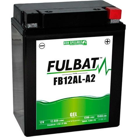 Fulbat - Batería moto Gel YB12AL-A / YB12AL-A2 / FB12AL-A2 12V 12Ah