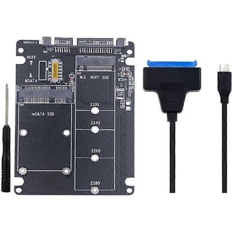 Adaptateur MSATA vers USB, boîtier MSATA, carte adaptatrice SSD MSATA M.2 NGFF vers USB 3.0, câble pour boîtier M.2 (1/5)