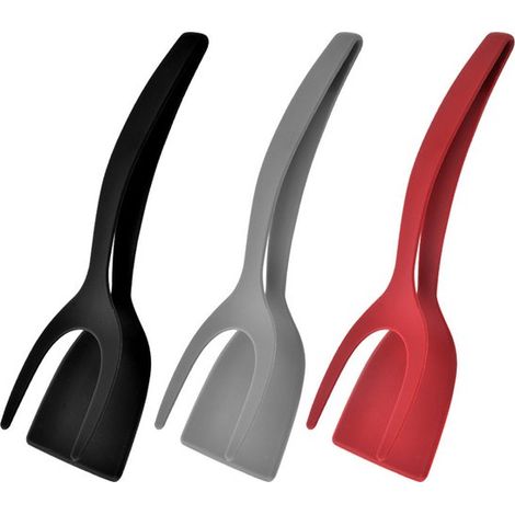Espátula doble para huevos fritos de 3 piezas，espátula de silicona 2 en 1 para huevos，resistente al calor，revestimiento antiadherente (1/5)