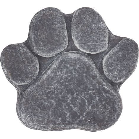 Pierre tombale avec empreinte de patte de chien, lettrage à faire soi-même, monument funéraire pour chien, jardin, pierre grise (1/5)
