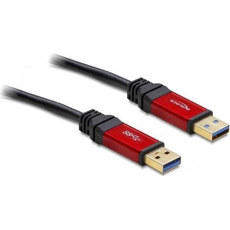 DeLock - Cable con conectores USB 3.0 A macho rojo 2 m