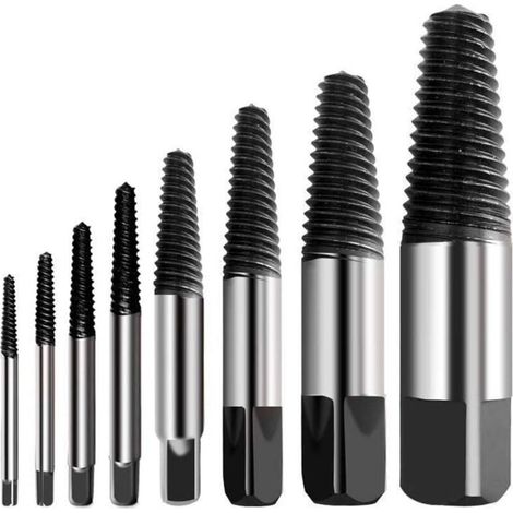 Extracteur de Vis Cassé Extracteur de Vis Multi-éclaté Kit Dureté en Acier Inoxydable Extracteur de Boulon de Vis Cassé Facile à Décoller Convient pour Enlever des Vis Endommagées (8pcs) (1/5)