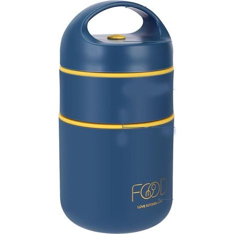 Boîte à lunch isotherme-Gobelet pour le petit-déjeuner-Étanche-Multifonctionnelle-Idéale pour l'école et les pique-niques-Bleue (1/5)