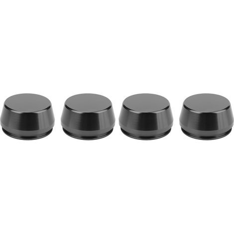 4pcs 56mm/2.2in Jante Moyeu Centre Cap Cache Aluminium Pièce Modifiée (Noir) (1/3)