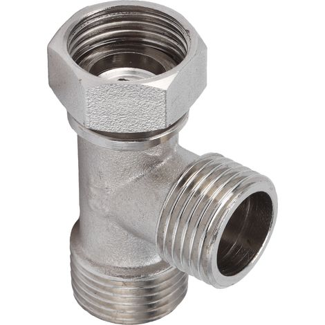 Raccord en T fileté G1/2 mâle/femelle, connecteur acier inoxydable pour tuyau d'eau, adaptateur triple en inox (1/5)
