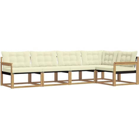 Outdoor Sofa Set 5 pcs White and Cream vidaXL (1/5)