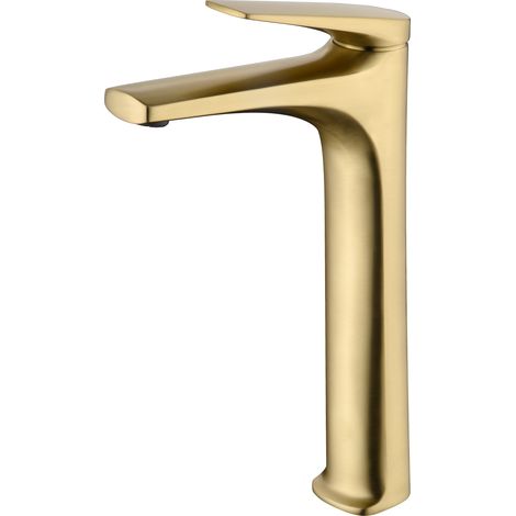 Imex -  Grifo Monomando Lavabo Caño Alto Oro Serie  Delos