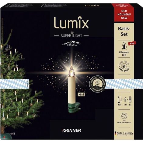 Krinner Bavaria Mini Flame eleganti candele decorative avorio (1/2)